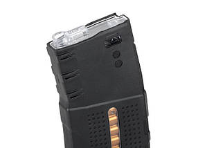 Полімерний механічний магазин Mid-Cap на 150 кульок для приводу AR-15/M4 - Black [BattleAxe] (для страйкболу), фото 4