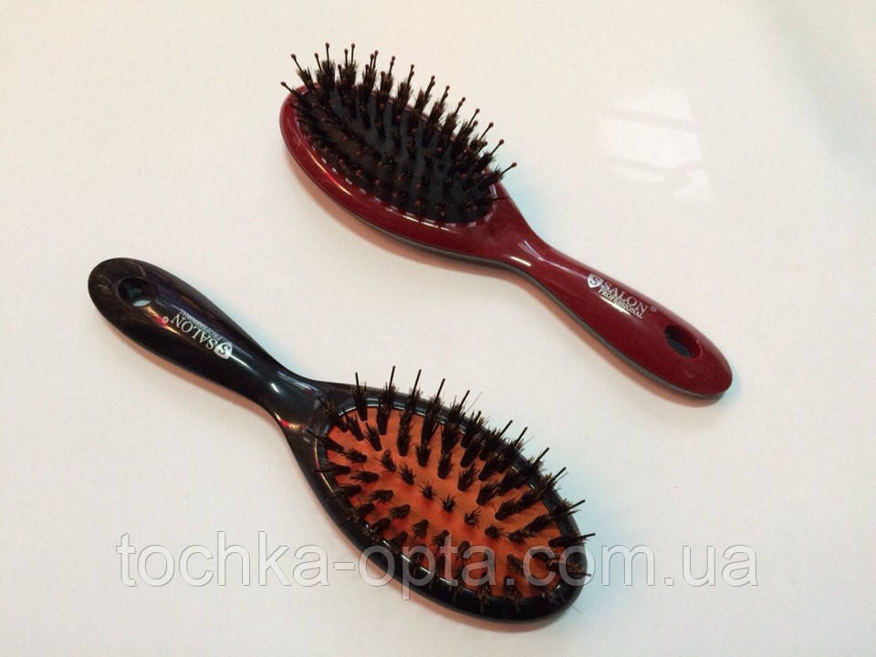 Масажна щітка для волосся SALON PROFESSIONAL маленька зі щетиною 8642, фото 1