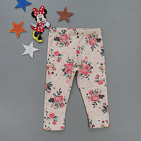 Утеплені лосіни "Троянди" для дівчинки. 74-80 см