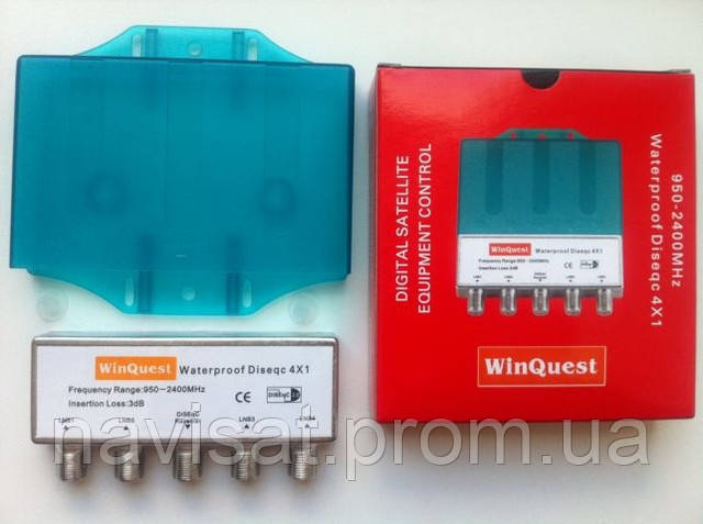 DiSEqC 2.0 4x1 WinQuest Waterproof в кожухе - фото 1 - id-p9487514