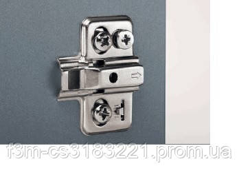 Петля Titus S-type Clip-On: Монтажна планка H=0 мм, з ексцентриком + Euro, Made in Slovenia (код1857)