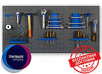 Комплект з 5-х Панелей інструментів (58х120см) перфорована з кріпленнями перфорована з гачками для СТО гараж, фото 2