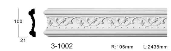 Молдинг для стін з орнаментом Classic Home 3-1002, ліпний декор з поліуретану