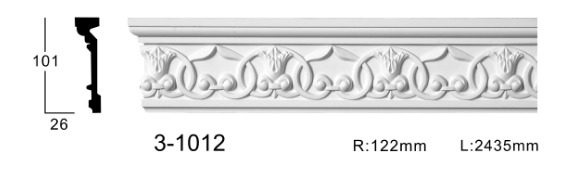 Молдинг для стін з орнаментом Classic Home 3-1012, ліпний декор з поліуретану