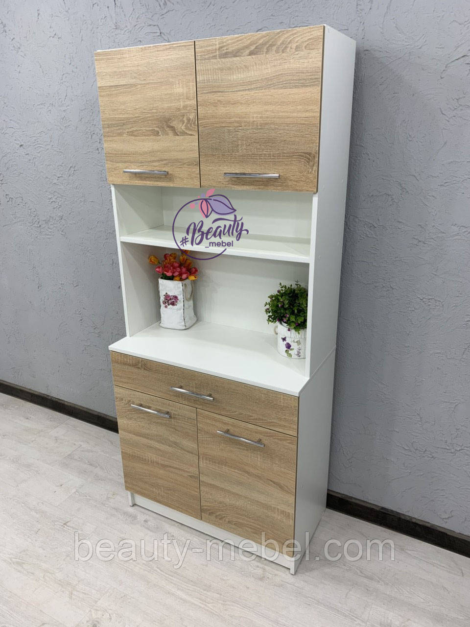 Пристінний стелаж з полицями, шафа для салону краси, фото 1