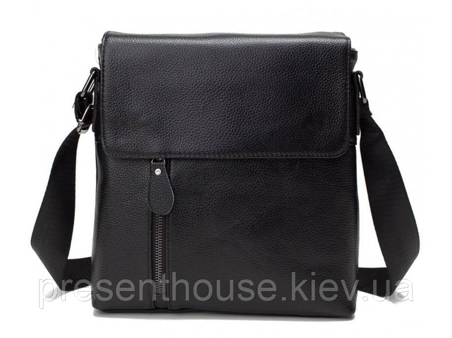 Чорний шкіряний месенджер Tiding Bag