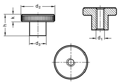 Креслення гайки DIN 466
