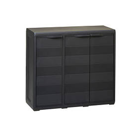 Шкаф низкий 3-х дверный Elegance S Черный (Papatya-TM)