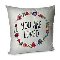 Подушка диванная с бархата You are loved 45x45 см (45BP_AW014)