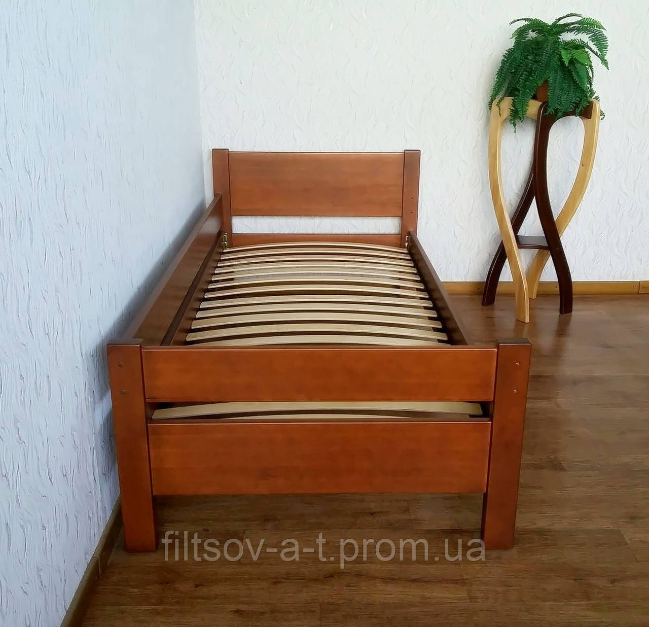 Кровать односпальная деревянная из массива натурального дерева "Эконом" от производителя - фото 8 - id-p15230171