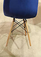Стілець Alex В-1 синій оксамит на дерев'яних ніжках, скандинавський стиль, дизайн Charles Eames, фото 8