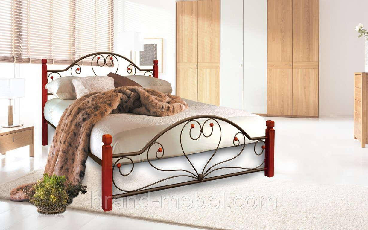 Ліжко металеве на дерев'яних ніжках Джоконда / Кровать "Джоконда" - фото 5 - id-p505865005