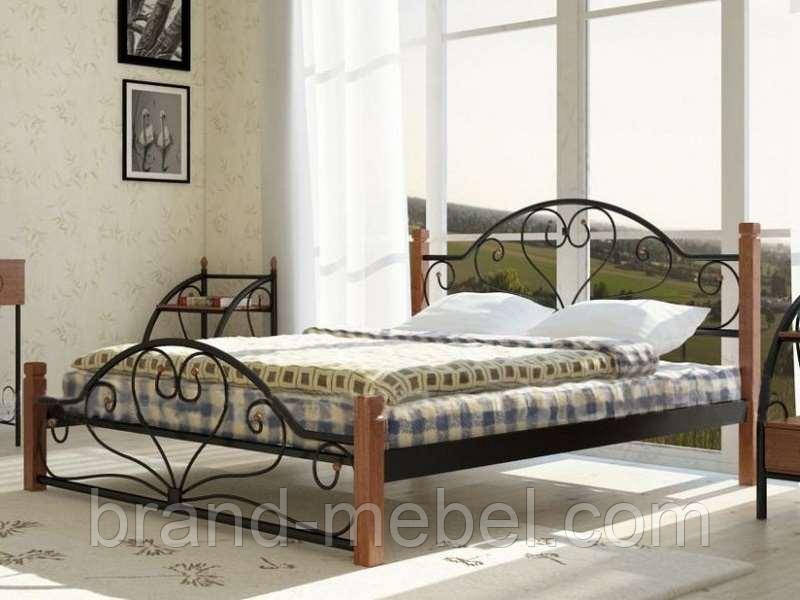 Ліжко металеве на дерев'яних ніжках Джоконда / Кровать "Джоконда" - фото 2 - id-p505865005