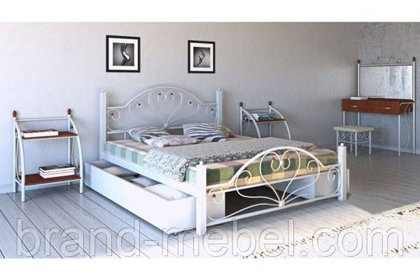 Ліжко металеве на дерев'яних ніжках Джоконда / Кровать "Джоконда" - фото 1 - id-p505865005