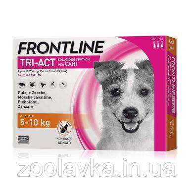 Фронтлайн (Frontline) TRI-ACT краплі на холку для собак вагою 5-10 кг (S) , 1 шт