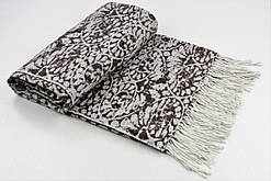 Плед жакардовий Vladi Корсика Ital Lab Design (Владі) Коричневий 140х200 Бавовна 20% Вовна 10% (3002)