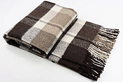 Плед вовняний Vladi Метро (Владі) Коричневий 140х200 Вовна 50% (3025)