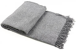 Вовняний плед Vladi Лондон (Влади) Сірий 140х200 Бавовна 20% Вовна 10% (3013)