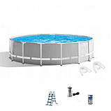 Басейн Intex 26718 каркасний Ø 366 х 122 см, фільтр насос 3785 л/ч, сходи, фото 5