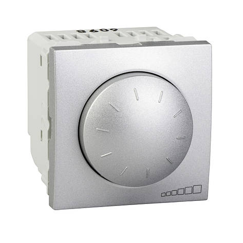 MGU3.511.30 Світлорегулятор поворотно-нажимний 230В та 12В алюміній Unica Schneider Electric, фото 1