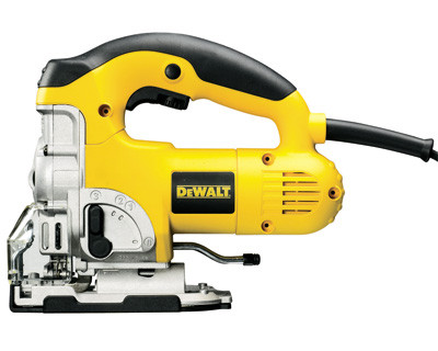 Електролобзик DeWalt DW331K, 701Вт, рез 130 мм, замк.рукоятка, електроніка, валізу.