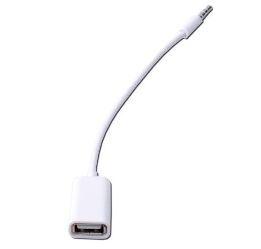 Перехідник для магнітоли USB, AUX (білий)