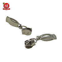 Собачка на блискавку нейлон No3. Бігунок на блискавку (бульбашок No2) Нікель (100 шт.)