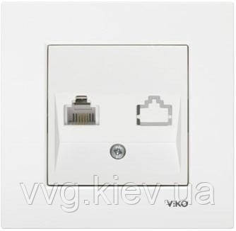 Розетка комп'ютерна (RJ45 Cat5e) біла VIKO Karre