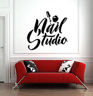 Виниловые наклейки " В салон красоты 027  Nail Studio " 60х60 см