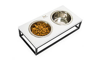 Миски на підставці Lunch Bar White wood + Black