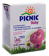 Прибор с детской жидкостью 45 ночей без запаха PICNIC Baby