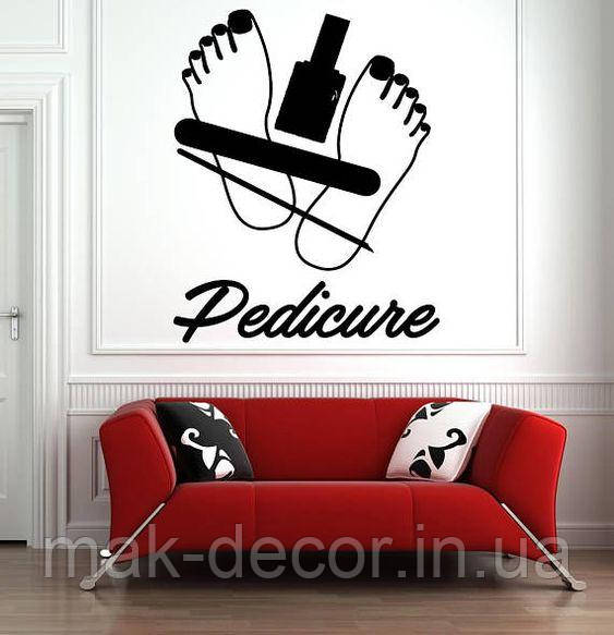 Вінілові наклейки " В салон краси 013 Pedicure " 80х60 см