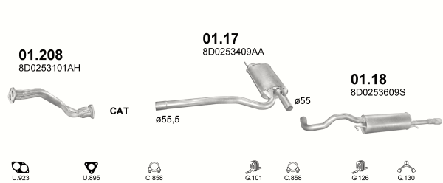 Глушник задня частина Аудіо AUDI: A4 1.8 20V 94-01, фото 3