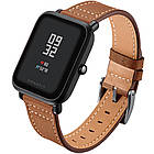 Шкіряний ремінець для Xiaomi Amazfit Bip / Lite / 20 мм Коричневий 1100P, фото 8