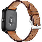 Шкіряний ремінець для Xiaomi Amazfit Bip / Lite / 20 мм Коричневий 1100P, фото 10