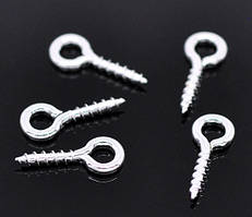 Пін-штифт з різьбленням Finding Гвинт із кільцем для біжутерії брелоків сувенірів Сріблястий 10 мм x 4 мм E562Y-S