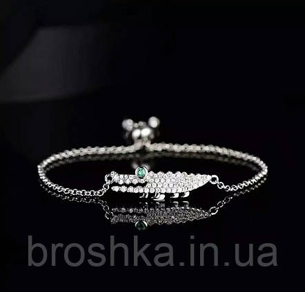 Слейв браслет ланцюжок білий крокодил, фото 2