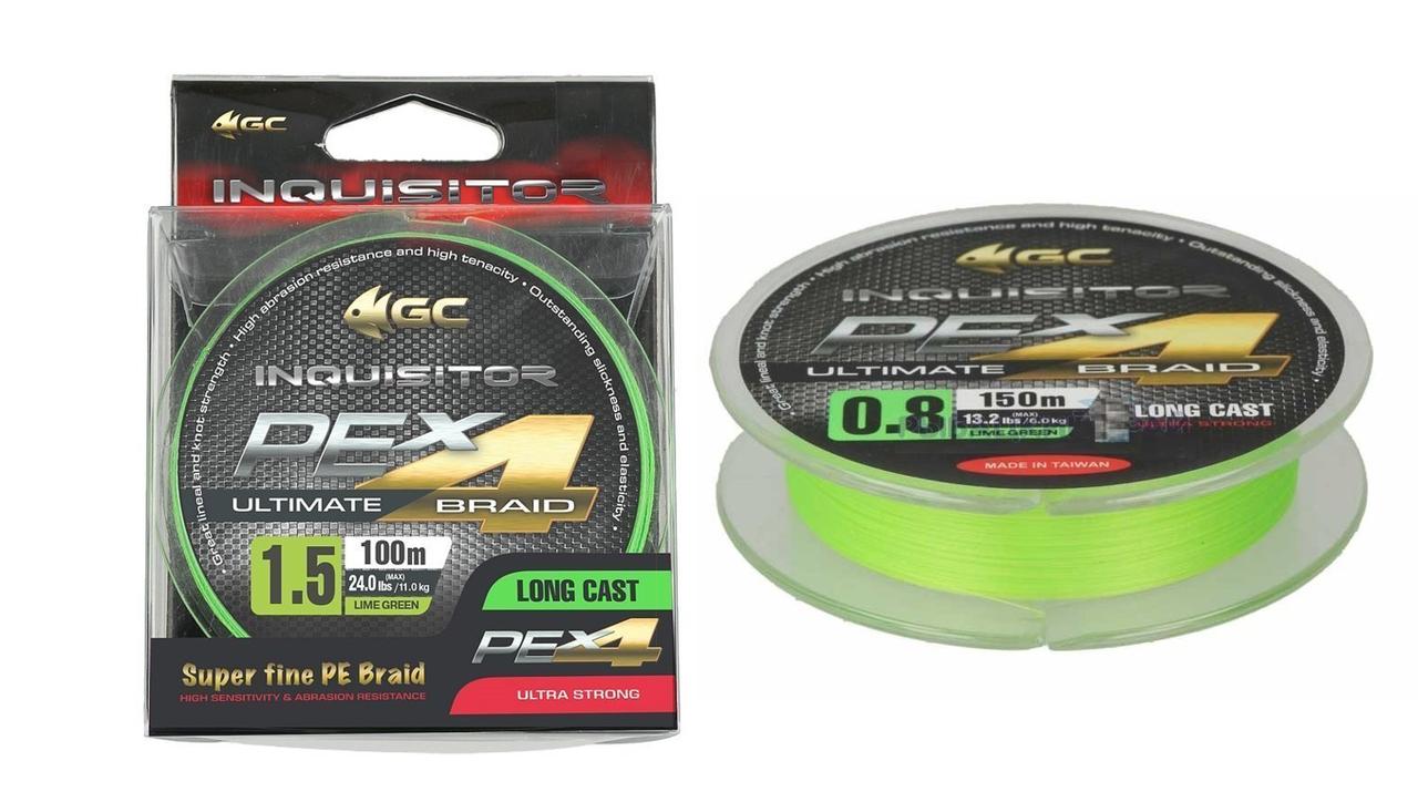 Шнур рибальський GC Inquisitor X4 150м PE # 0.4 / 0.10mm (салат.)