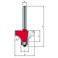 Фреза Freud 34-10308 кромочная с нижним подшипником D18.7 h12.7 d8 L54.9 R3