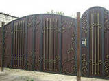 Ворота з хвірткою та еліментами ковки№5, фото 3