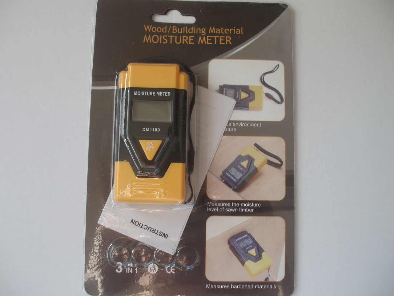 Вологомір DM 1100 деревини,паперу, макартону, вбудованих матеріалів вологість, фото 1