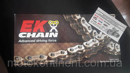 Мото ланцюг 530 EK CHAIN 530ZVX3 GG(530ZVX2 GG) золота посилена X-Ring на 108 ланки, фото 2