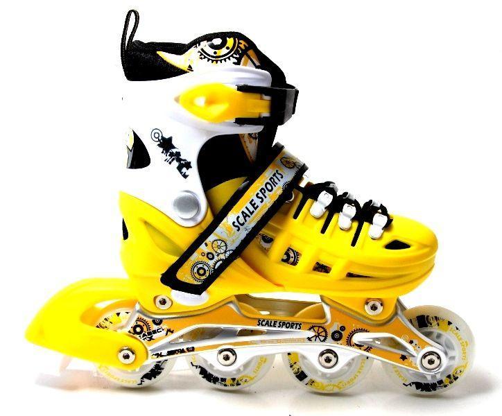 Дитячі розсувні ролики 29-33 Scale Sports Yellow з підсвічуванням переднього колеса