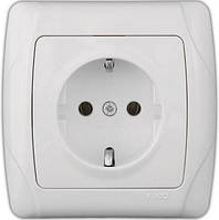 Розетка із заземленням біла VIKO Carmen