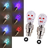 "Ride or die" — ковпачки на ніпель, що світяться,золітник у формі Черепа-Зелений. за 1 шт., фото 3