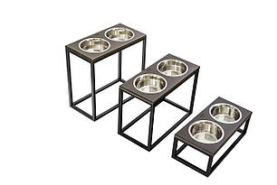 Миски на підставці Dinner Brown wood + Black