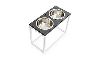 Миски на підставці Dinner Brown wood + White