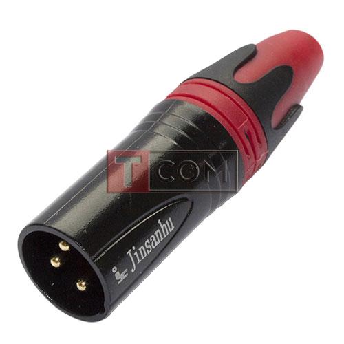Штекер CANON (XLR) 3pin, під шнур, Jinsanhu, чорний
