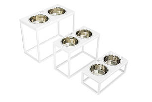 Миски на підставці Dinner White wood + White