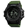 Чоловічий годинники з крокоміром і барометром Skmei 1358 Processor зелений, фото 3